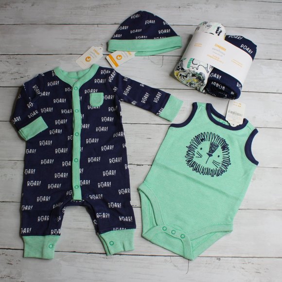 Gymboree Baby Sleeper Romper Blanket Hat Layette - Picture 1 of 5
